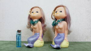 人魚 　ソフビ人形　 2体　 常磐ハワイアンセンター　 日本製　　激レア　昭和レトロ　　マーメイド　　MADE IN JAPAN