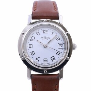 エルメス クリッパー クォーツ レディース 腕時計 白文字盤 社外ベルト CL4.210【いおき質店】