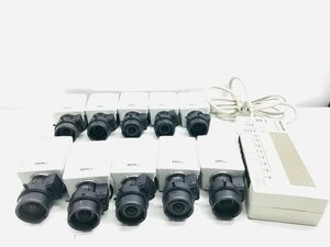 ★10台セット 通電OK　AXIS M1114 ネットワークカメラ/Panasonic PoE対応 スイッチングハブ Switch-S8PWR×1台 パナソニック/監視カメラ