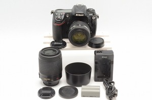 ◆純正＆望遠 ダブルレンズ◆NIKON D300 +標準+望遠（手振れ補正付） 純正＆ Wレンズセット＜充電機器,キャップ等＞＃Ｔ9998