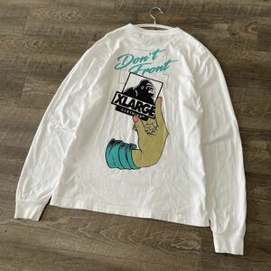 良品 X-LARGE エクストララージ 両面プリント クルーネック 長袖 Tシャツ ロンT M ホワイト 白 トップス ストリート 通年 春夏 メンズ