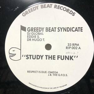 レア 倉庫出 1988 The Greedy Beat Syndicate / Study The Funk Original UK 12 Greedy Beat RIP 002 ネタ物 ブレイクビーツ DJ Cut Up