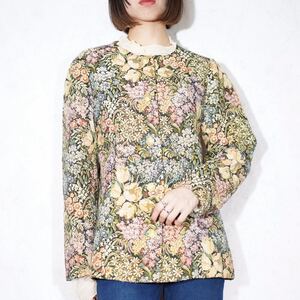 USA VINTAGE FLOWER EMBROIDERY GOBERLIN DESIGN JACKET/アメリカ古着お花ゴブラン刺繍デザインジャケット