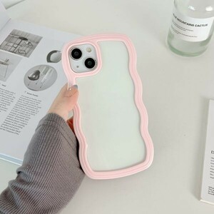 D在庫処分 ピンク iPhone 14 Plus ケース カバー 可愛い 女性 人気 アイフォン 保護 丈夫 頑丈 耐衝撃 裏面 透明 持ちやすい Apple