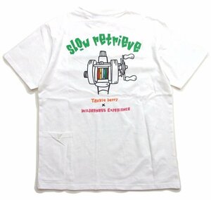 新品 タックルベリー×WD ポケットTシャツ 白M 釣りガール バス釣りt カットソー リール柄 半袖tシャツ WILDERNESS EXPERIENCE