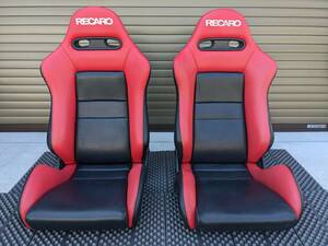 【流用に！1円～】DC5 インテグラタイプR純正 RECARO SR-4 赤×黒レザー張り替え 2脚セット！レカロ 検SR4/SR3/SR-3/DC2/EK9/シビック/革