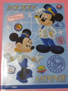 新品 第一生命 ディズニー クリアファイル パイロット風ミッキーマウス キャビンアテンダント風ミニーマウス 飛行機 パスポート柄 送料無料