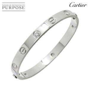 カルティエ Cartier ラブ ブレス ハーフ ダイヤ 6P #16 K18 WG 750 ブレスレット Love Bracelet【証明書付き】 90228246