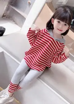 【ラスト1点】100 キッズ セットアップ ボーダー 女の子 韓国 子供服 赤