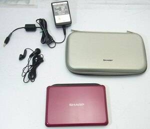 SHARP シャープ☆電子辞書 Brain レッド☆イヤホン,ケース,ACアダプタ付き（純性外品）☆動作美品☆M2840512