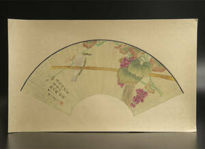陈小翠 （款） 花鳥 扇面 鏡心 模写 古画 中国 絵画