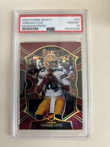 NFL　PSA10 2020 SELECT Base CONCOURSE MAROON /149 RC JORDAN LOVE PACKERS