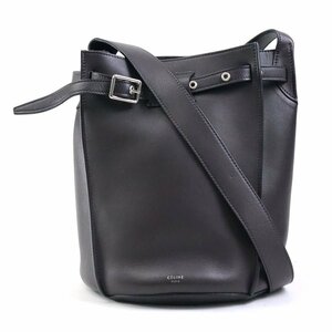 セリーヌ CELINE ショルダーバッグ ビッグバッグ バケット レザー チャコールグレー r9908g