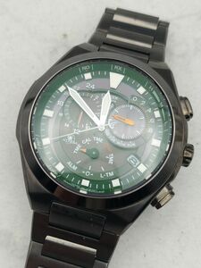 C54 1円～ 現状渡し 稼働品 CITIZEN シチズン ATTESA アテッサ ECO-DRIVE エコドライブ E610-T008739 腕時計 デイト チタン メンズ