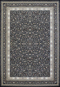 ラグ 絨毯 カーペット 160×230cm ネイビー色 長方形 アンティーク風 ホットカーペットOK RORIAN
