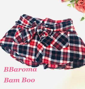 BB aroma BamBoo　ビービーアロマ 　シャツ前結び＆ポケットマイクロミニ丈スカート　レイヤードスタイルに　サイズF