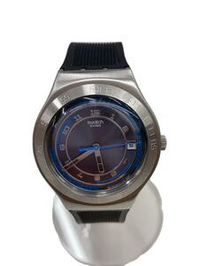 SWATCH◆クォーツ腕時計/アナログ/ラバー/BLU/BLK/SR626SW