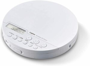 エレコム ポータブルCDプレーヤー リモコン付属 有線&Bluetooth対応 ホワイ(中古品)