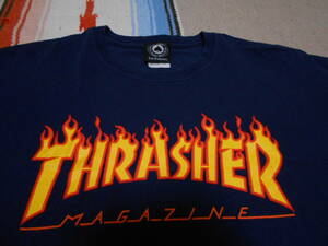 THRASHER MAGAZINE SanFrancisco スラッシャー正規品 Tシャツ 紺 ネイビー XL オールドスケート スケートボード モトクロス SKATEBOARD BMX