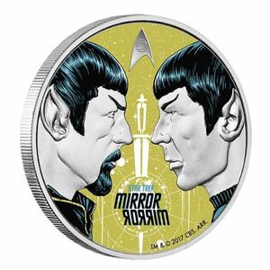 スタートレック　Mr.スポック　ミラーミラー　1oz　銀貨　宇宙大作戦　ツバル　限定3000　2017年　元箱　ケース　COA付 プルーフ　