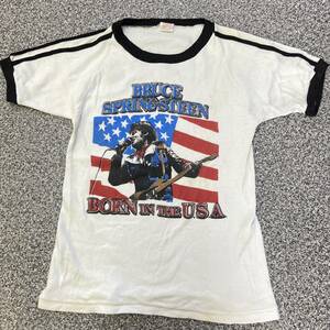 80s BRUCE SPRINGSTEEN Tシャツ L パキ綿 ブルース スプリングスティーン BORN IN THE USA ツアー バンド ロック バンT ヴィンテージ