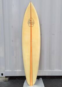 サーフボード ☆ ISLAND SURFBOARDS HAWAII ☆ ７.１ＦＴ ≒ ２.１３m オレンジストライプ ☆ ビンテージ ☆ 値下！！