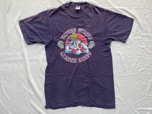 80s USA製 ビンテージ Tシャツ USMC ブルドッグ　M　/　SOFFE 