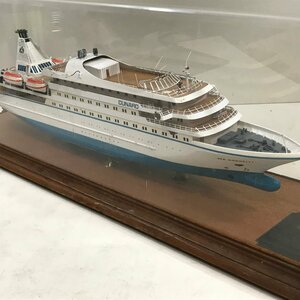 船舶模型 CUNARD Sea Goddess クルーズ客船 全長52cm 《アンテナ破損・ケース破損》 アクリルケース付き シーゴッデス 引き取り可 ◆