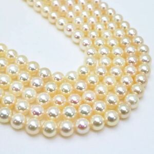 良品!!テリ良し!!＊アコヤ本真珠ベビーパールロングネックレス＊b 42.0g 4.5~5.0mm あこや pearl necklace jewelry silver EA1/EA5