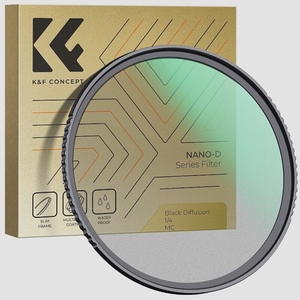 送料無料★K&F Concept 52mm ブラックミスト1/4フィルター ソフト効果 1/4 コントラスト調整用 ソフト描写用