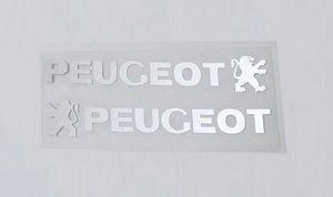 １送料込　 PEUGEOT ロゴ付き　白系ステッカー　２点セット