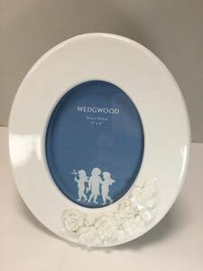 【パケプラ無料】希少レア 極美品 WEDGWOOD ウェッジウッド フォトフレーム ペタル オーバルフレーム 陶器 花立体 陶花 白磁 [s1111]