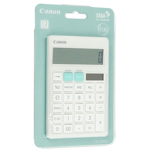【ゆうパケット対応】CANON カラフル電卓 卓上 HS-1200TC-WH ホワイト [管理:1100044623]