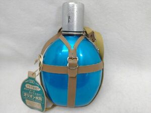 デッドストック　昭和　オリオン水筒　方位磁石付き　タグ付き　アルミ水筒　レトロ　青　ブルー (22_50628_5)