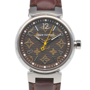 ルイヴィトン タンブール MM 腕時計 時計 ステンレススチール QA071Z クオーツ レディース 1年保証 LOUIS VUITTON 中古 美品