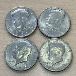 【TH0503】 海外 硬貨 リバティコイン ハーフダラー 4枚 まとめ 1971年 1972年 50セント硬貨 ケネディ キズあり 汚れあり コレクション
