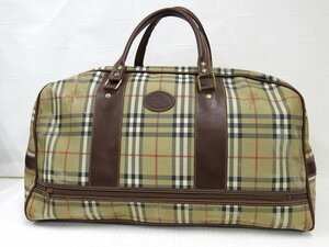 ◆美品◆BURBERRY バーバリー◆ノバチェック◆PVC カーフ レザー 本革◆ボストン バッグ◆ベージュ ブラック ホワイト レッド◆旅行◆A4907