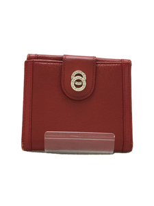 BVLGARI◆3つ折り財布/レザー/RED