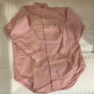 未使用品　ラルフローレン　長袖ボタンダウンシャツ 14 1/2 Ralph シミあり　ピンク