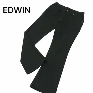 美品★ EDWIN エドウィン KU01 CLASSIC NOUVEAU ストレッチ ブーツカット ブラック デニム パンツ ジーンズ Sz.33 メンズ 黒　A4B01621_3#R