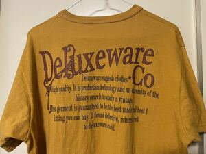 DELUXEWARE デラックスウエア Ｔシャツ ポケT XL イエロー 黄色 吊り編み ユニオンスペシャル
