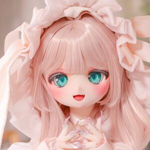 ＊labear＊ DDH-01 セミホワイト肌☆ ソフビ盛 開口 カスタムヘッド＋自作アイ3種類 少し難あり☆ MDD ドルフィードリーム 