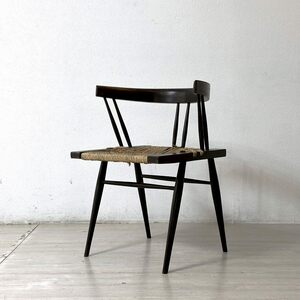 ● ジョージ・ナカシマ George Nakashima グラスシートチェア GRASS SEATED CHAIR ローズウッド材（シッソ）インド NID 60`s ビンテージ