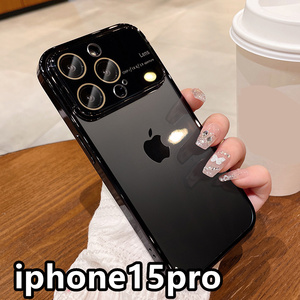 iphone15proケース カーバー TPU 可愛い　お洒落　 耐衝撃 ブラック1