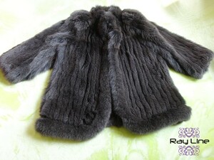 コート レディース DU BAINS FOX フォックス 毛皮 コート グレー系 美品 ビック サイズ 中古 s02