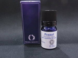 materia aromatica 　Fennel 　フェンネル　ピュアエッセンシャルオイル　オーガニック　５ml　未使用　アロマオイル