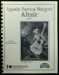 洋書輸入楽譜 アグスティン・バリオス クラシックギター『Agustin Barrios Mangore/Altair(vals)』