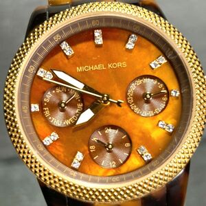 MICHAEL KORS マイケルコース MK-5399 腕時計 クオーツ アナログ デイデイトカレンダー ステンレススチール べっ甲 ブラウン ゴールド