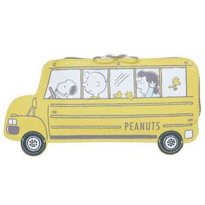 ★新品　スヌーピー　フラットペンケース　バス　No2　イエロー　黄色　筆箱　筆入れ　Snoopy　PEANUTS