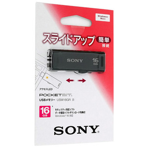 【ゆうパケット対応】SONY USBメモリ ポケットビット 16GB USM16GR B [管理:2044140]